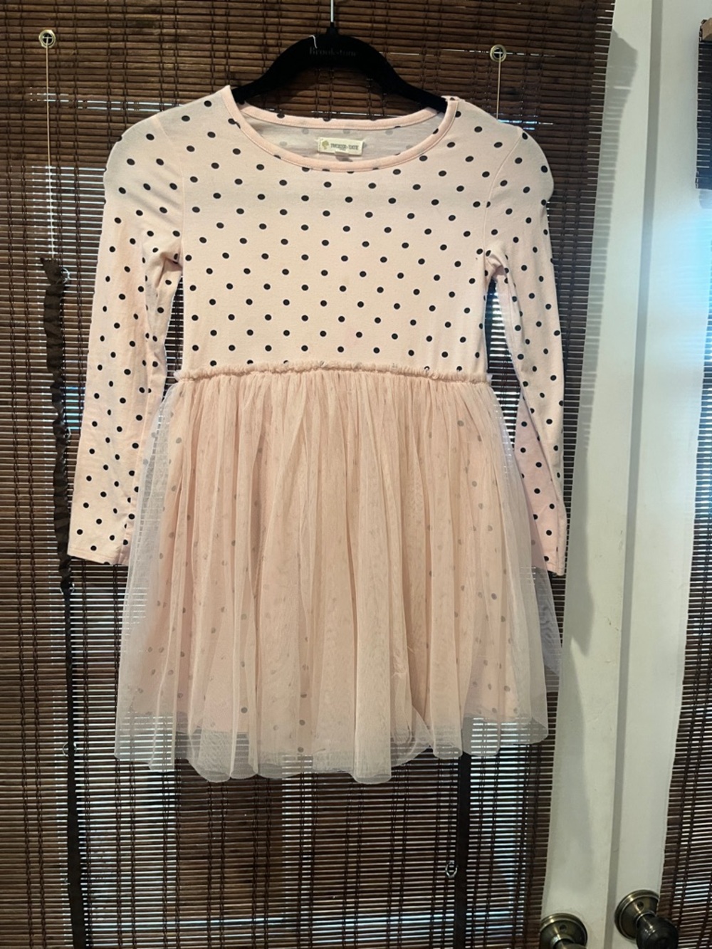 Tucker + Tate Blush Pink Long-Sleeve Polka Dot Tulle Dress